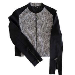 Elie Tahari Tweed Moto Jacket